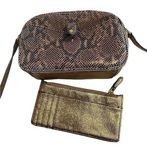13. G. I. L. I. Got It Love It Genuine Leather Snakeskin Purse w/Gold Wallet